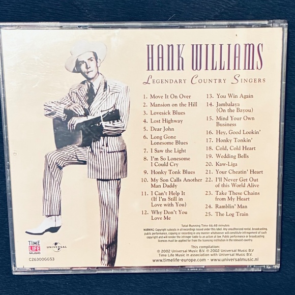 2002 Netherlands CD HANK WILLIAMS - Picture 7 of 8